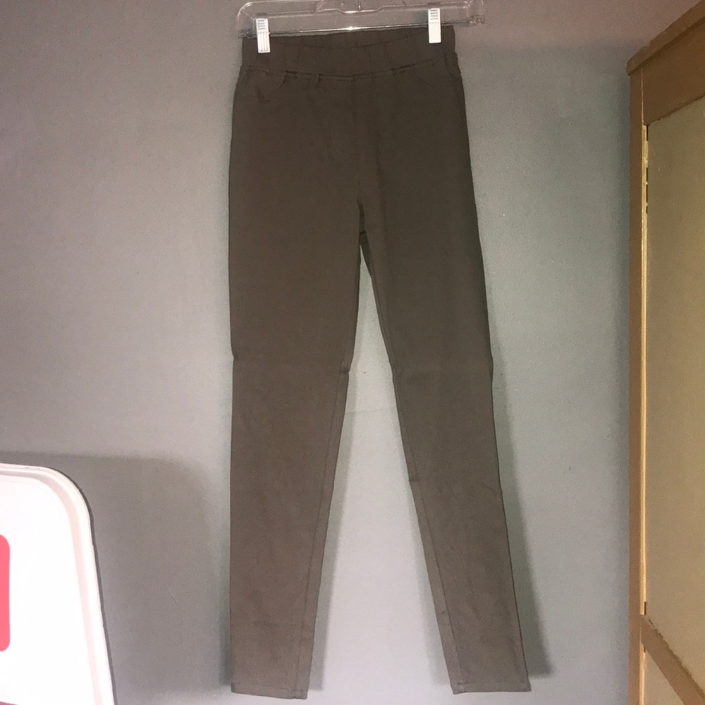 Olive colored dress legging